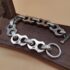 925 Sterling Silver Men's Bold Carved Bracelet - Adjustable, 23cm, 87.7g