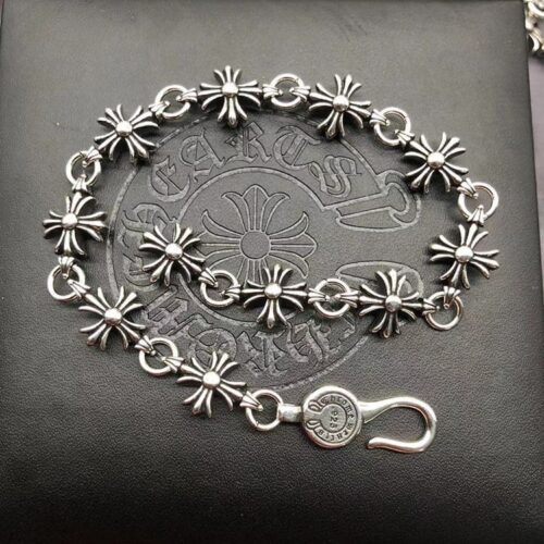 Vintage Style 925 Silver Letter Bracelet - Motorcycle Chain Design for Men and Women, Available in 18cm, 20cm, 22cm