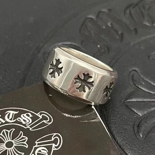 925 Silver Wide Cross Flower Ring - Unisex Design