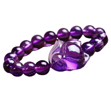 Elegantes Amethyst-Fuchs-Armband mit 10mm runden Perlen