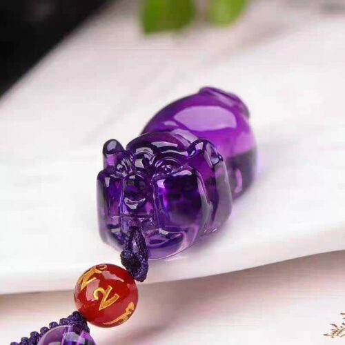 Spiritueller Reichtum-anziehender Amethyst Pixiu Ornament