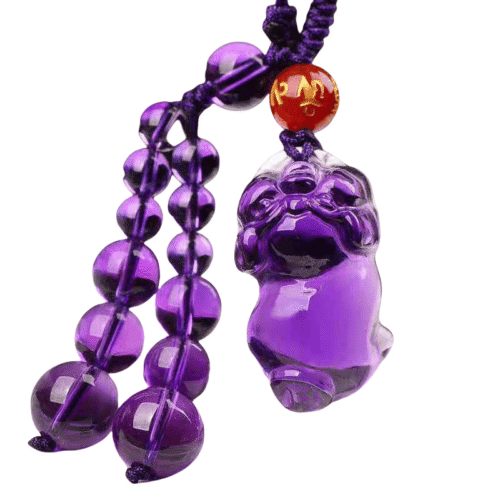 Spiritueller Reichtum-anziehender Amethyst Pixiu Ornament